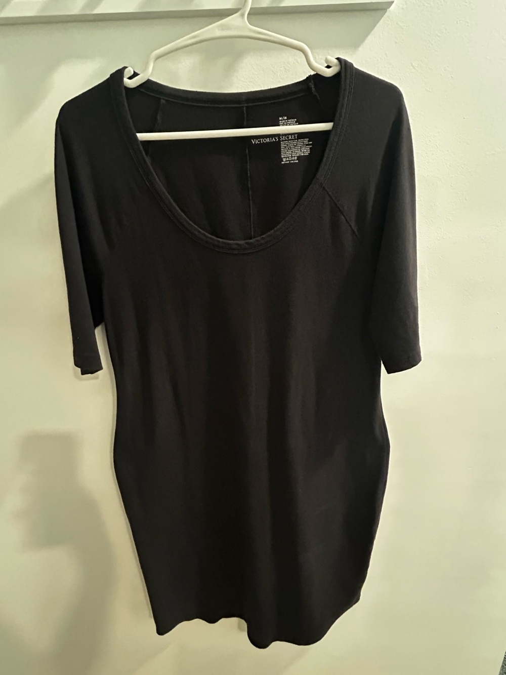 Victoria's Secret Black Raglan Sleeve Mini Dress, M